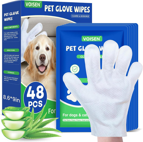 Soothing Waterless Pet Bathing Gloves